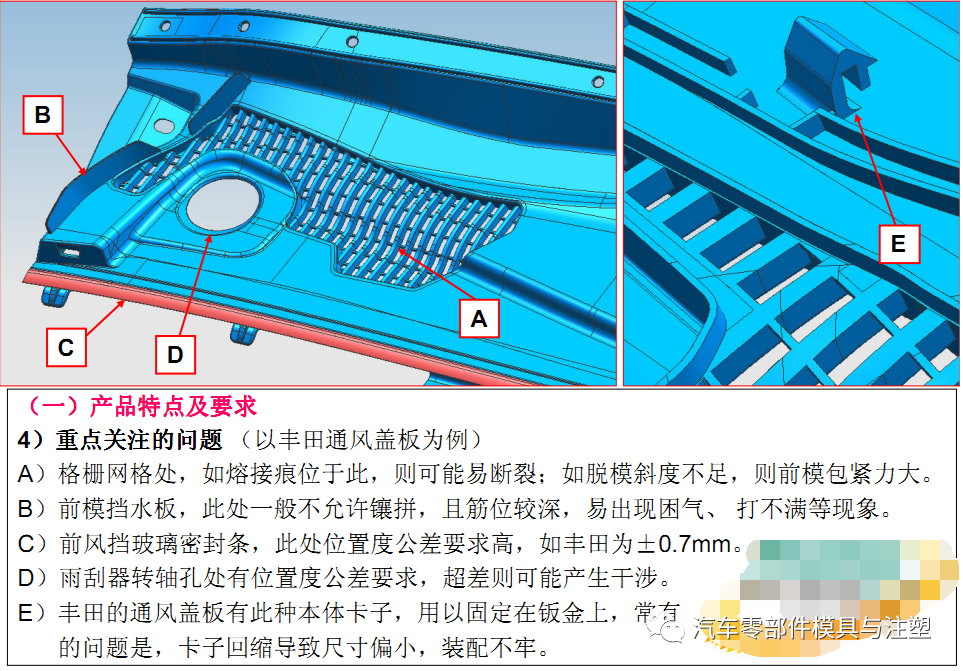 汽车通风器盖板产品与模具分析的图9
