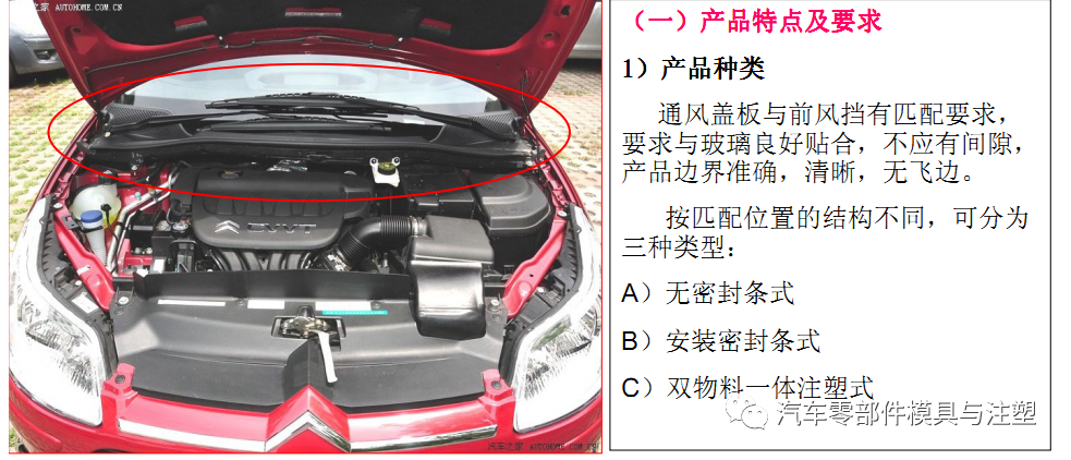 汽车通风器盖板产品与模具分析的图1