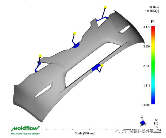 干货@汽车产品模流进胶动画的图2