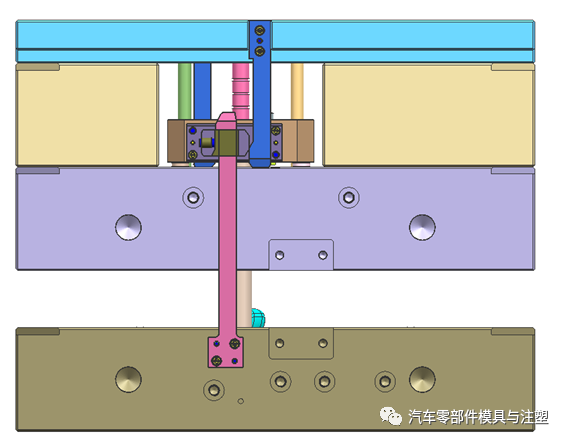 原创——汽车模安全带滑板前模斜顶结构的图22
