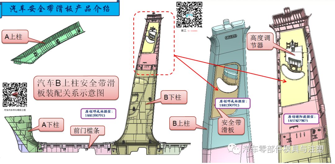 原创——汽车模安全带滑板前模斜顶结构的图5