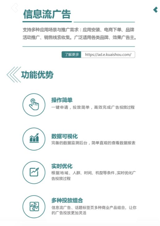 快手推广后台商业解决方案，贯穿了广告需求