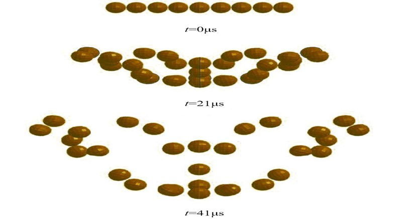 用户作品赏析 | LS-DYNA模拟聚脲涂覆钢板在爆炸冲击波-破片群联合作用下的毁伤特性的图7