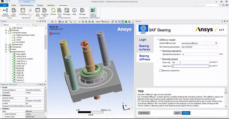 Ansys Mechanical | SKF开发自动化应用程序大幅简化轴承仿真分析的图2