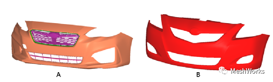 MeshWorks进行汽车前保险杠匹配变形的图1
