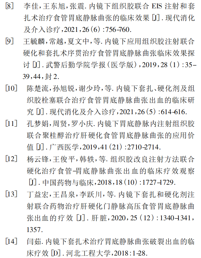 医疗组套怎么用文献推荐丨内镜下套扎与硬化剂联合组织胶栓塞治疗食管胃底静脉曲张出血患者的效果_https://www.jmylbn.com_新闻资讯_第10张