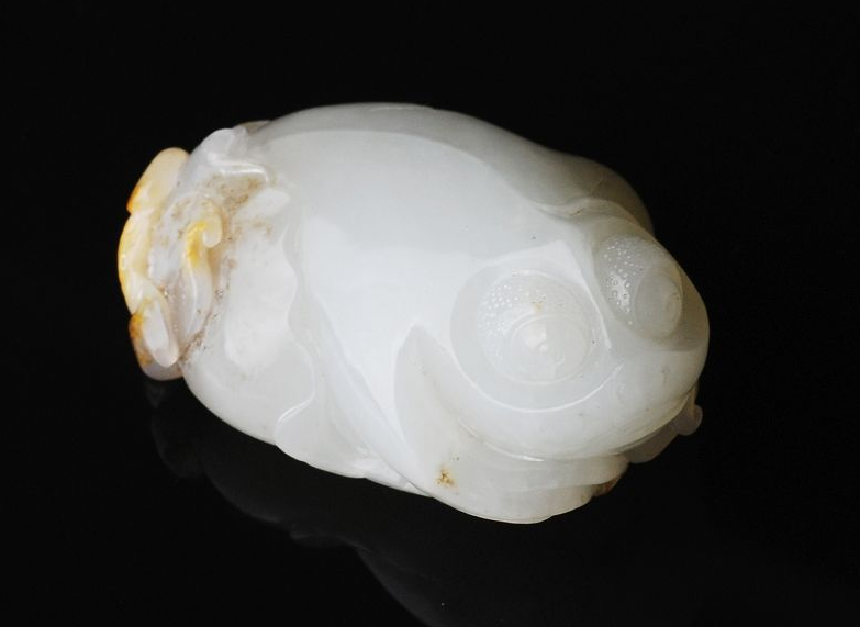 中国古美術品 清の時代 和田白玉 砡 童子如意 蘇工 53g 美玉