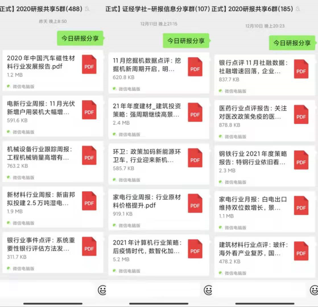 邀请你加入最新研究报告共享群