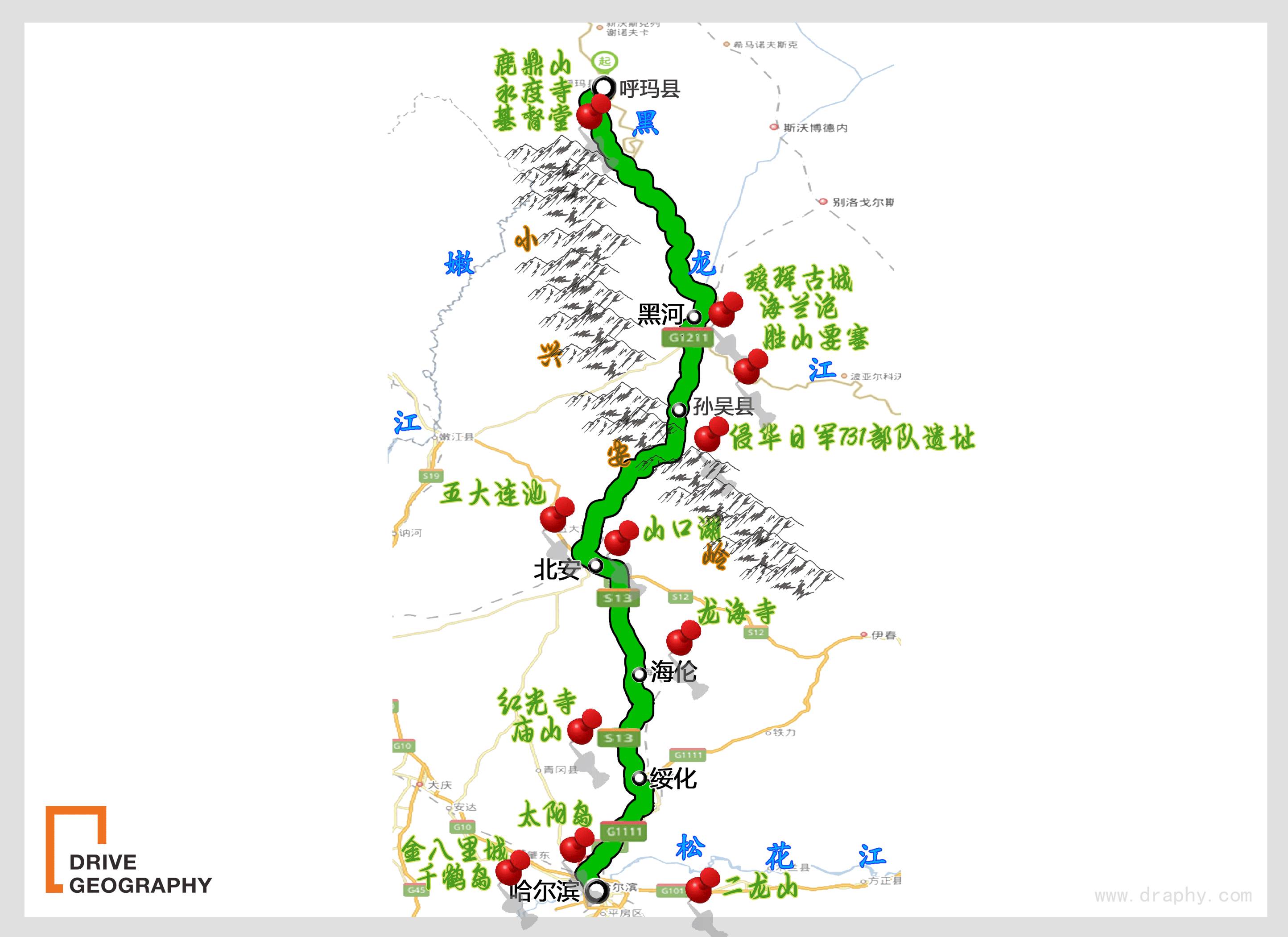 大兴安岭公路交通地图图片