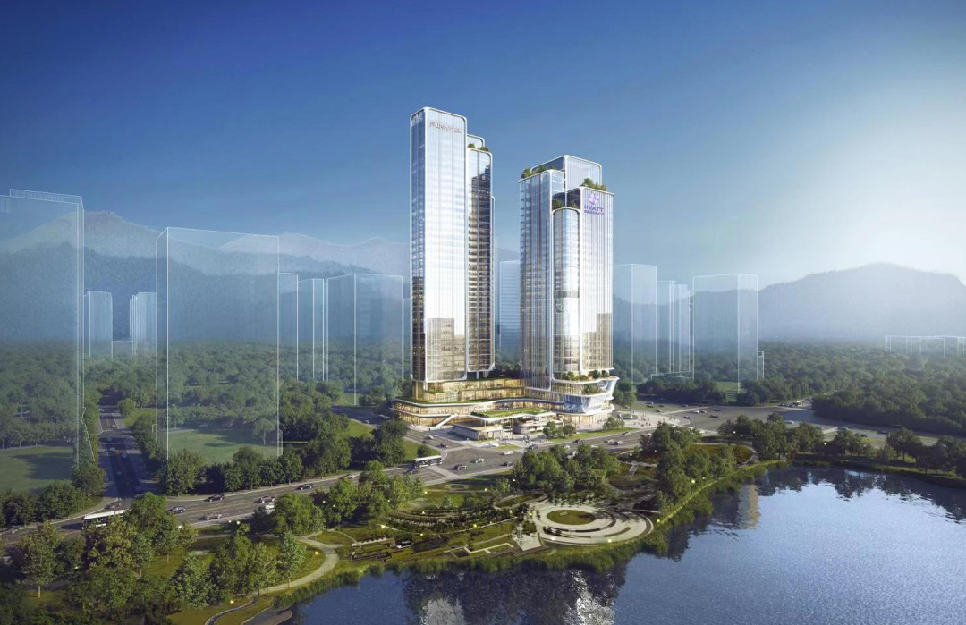 庐山华侨大厦项目位于九江市八里湖新区,东至规划路,南至长虹西大道