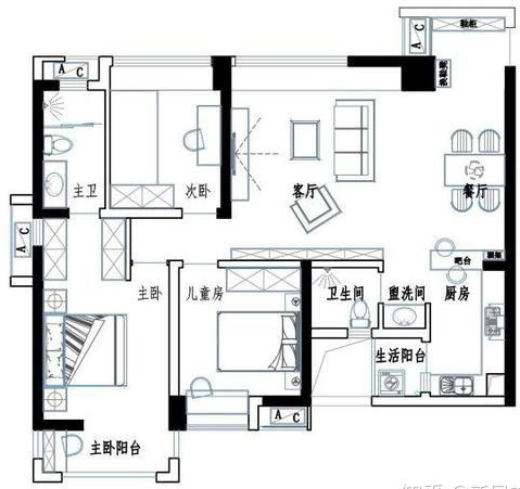 90㎡現代北歐風，溫馨清爽，幸福感滿滿 家居 第2張