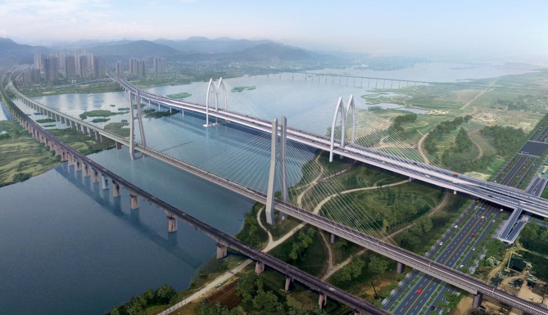 未来,涪江六桥,遂宁涪江特大桥,达成铁路复线三线并行,将成为遂宁标志