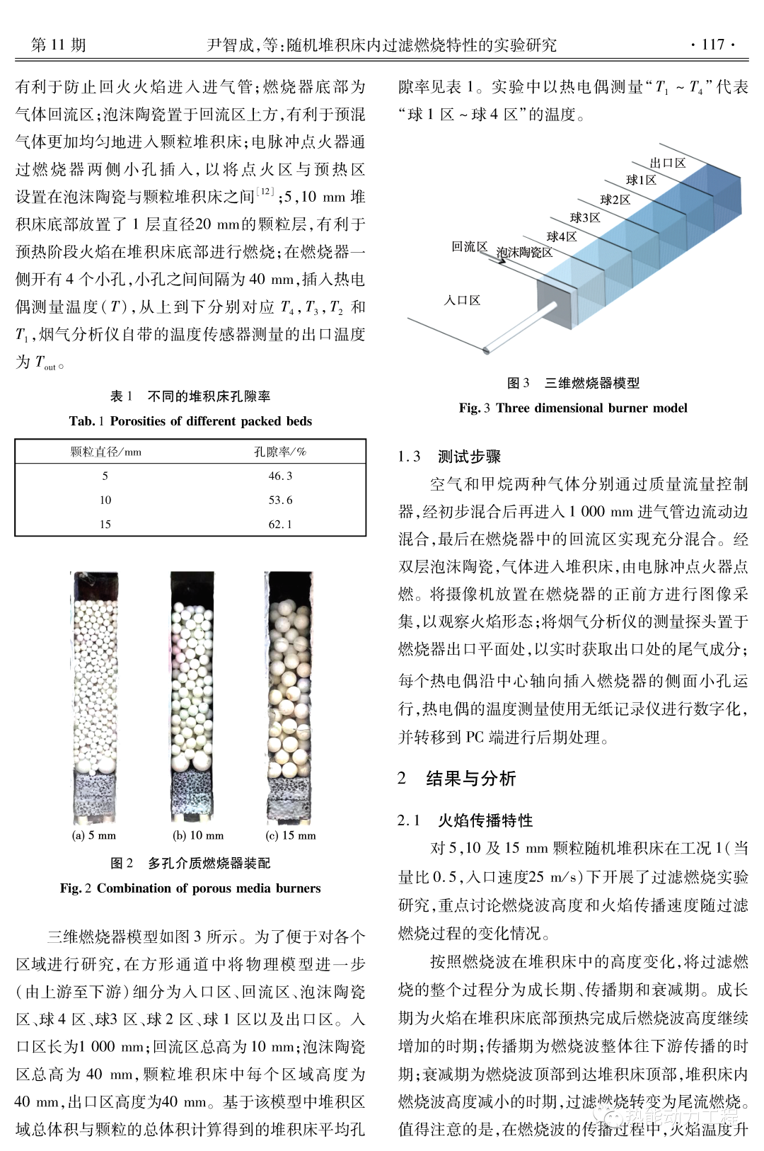 随机堆积床内过滤燃烧特性的实验研究的图3