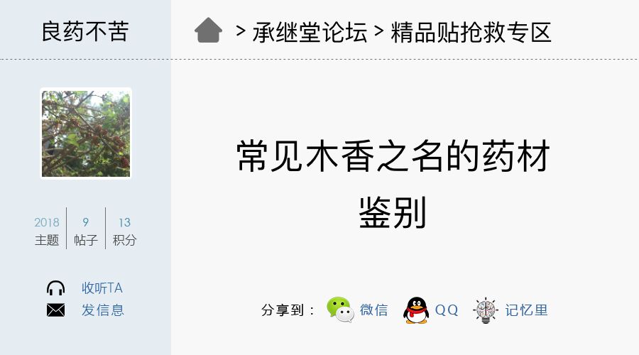 常见木香之名的药材鉴别