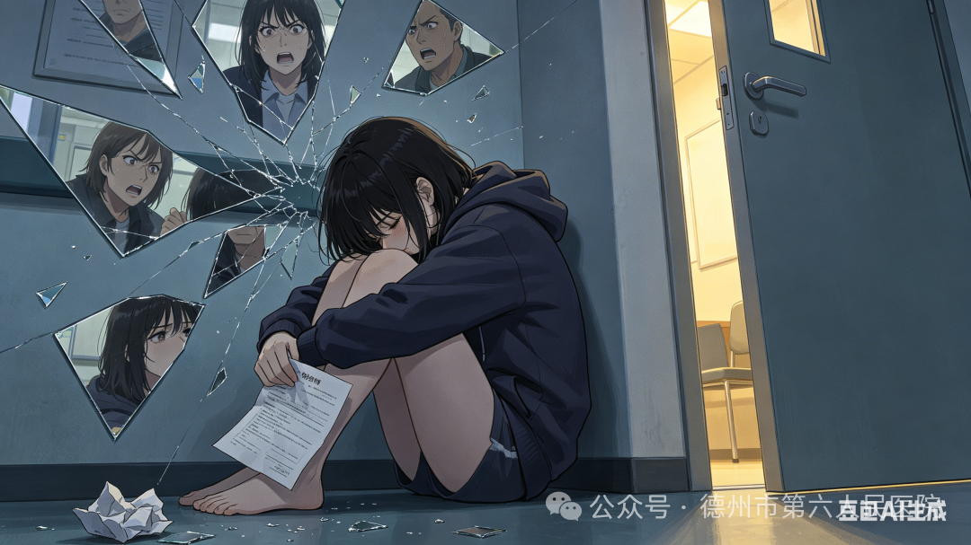 动漫风格抑郁症主题图.png