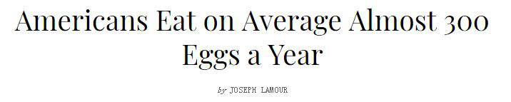 



美国人平均每年吃300个鸡蛋？居然还不是世界第一？
