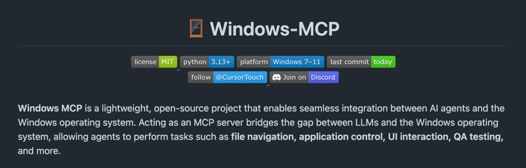 AI I024: Windows MCP，开源了！