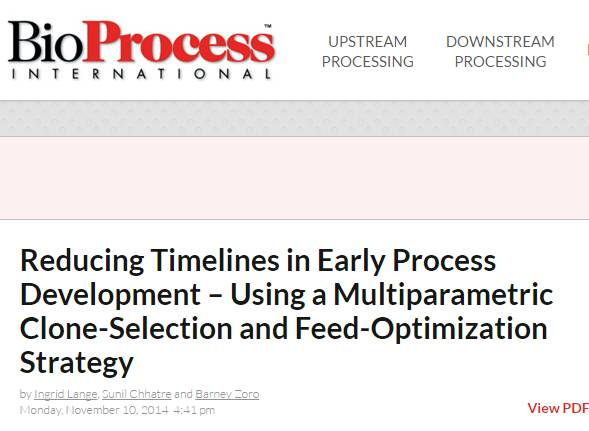 缩短早期工艺开发时间，快速进入临床