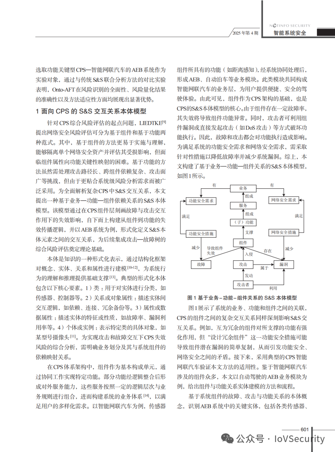 基于本体与攻击—故障树的智能网联汽车功能安全和网络安全联合分析评估方法 - 信息安全知识库