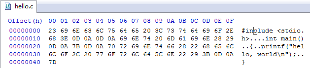 使用 HxD 查看源文件