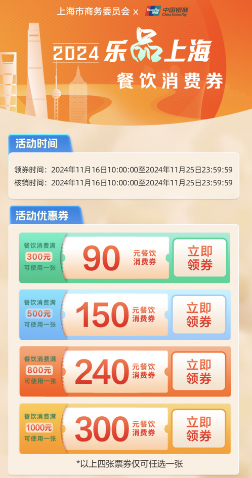 上午10点！第二轮第三批“乐品上海”餐饮消费券开抢啦！领券攻略→
