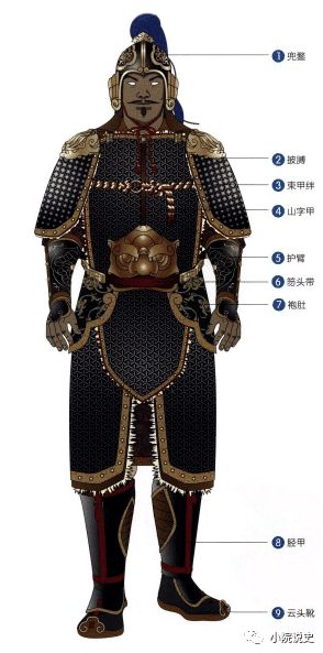 黑漆顺水山文甲