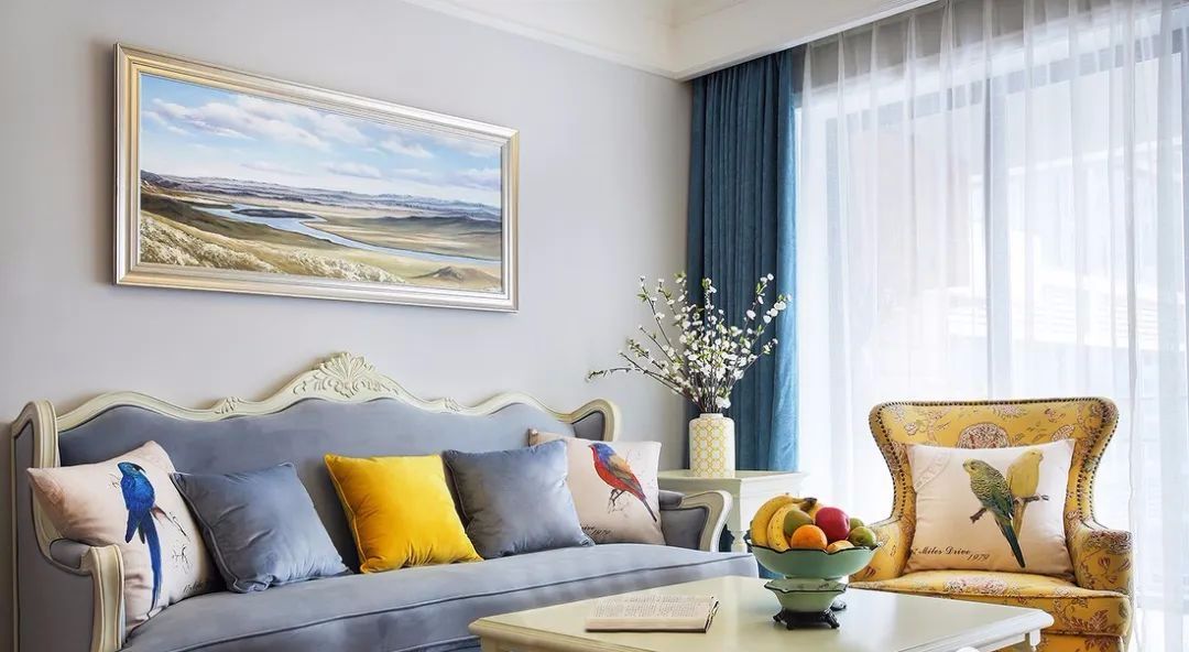 145㎡优雅美式4室2厅，蓝白色纯净视觉感！邂逅美好的浪漫生活