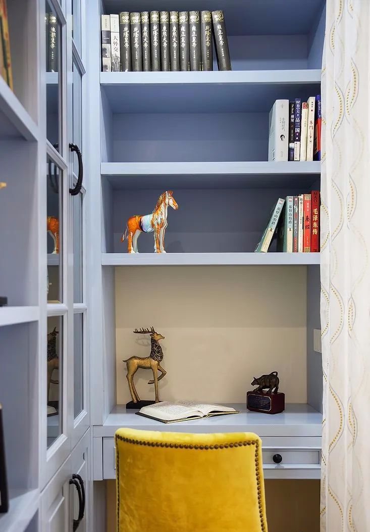 145㎡优雅美式4室2厅，蓝白色纯净视觉感！邂逅美好的浪漫生活