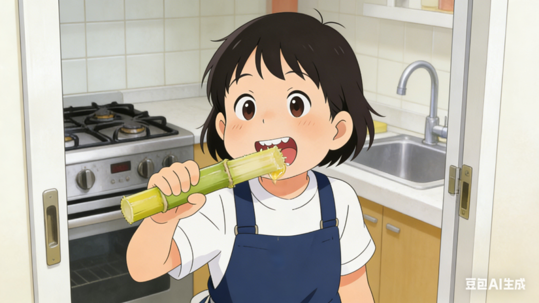 生成小孩嚼甘蔗漫画.png