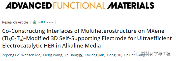 重大《AFM》：一种具有多异质结构界面和三维多孔结构的电催化剂的图1