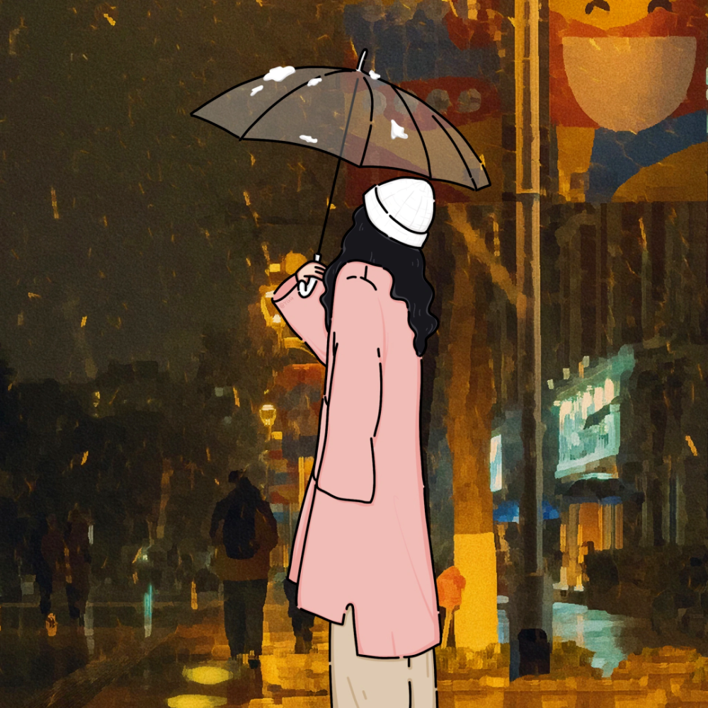 xiayutiznzgtAdayun撑伞手绘情侣头像