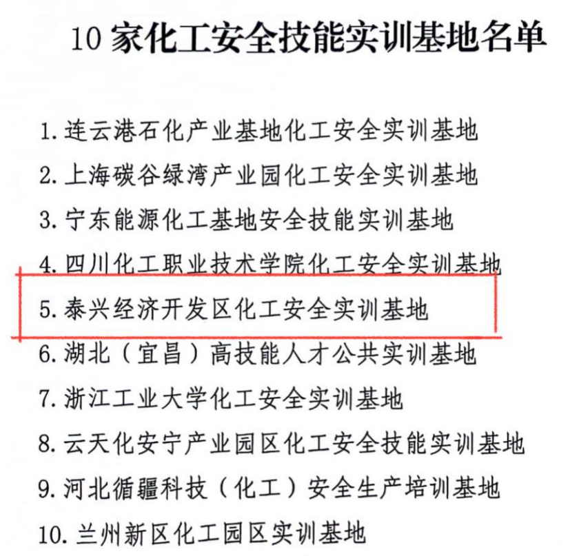 喜報！泰興經濟開發區化工安全技能實訓基地建設運營經驗被應急管理部做為標桿在全國進行推廣交流(圖1)