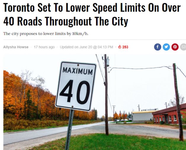 多伦多41条华人必经之路，限速将下调至40km/h，全城堵车模式开启！