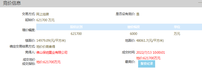 62亿！1.5万/平！刚刚，保利佛山拿地！