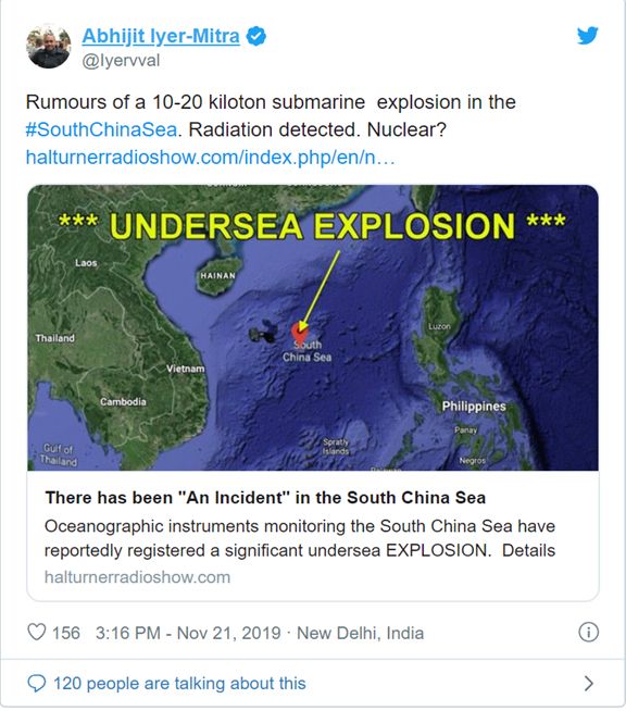 南海发生20千吨核爆幕后黑手竟然是它！