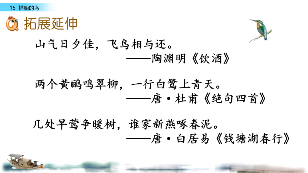 搭鸟的船_搭船的鸟原文内容_搭船的鸟课文原文