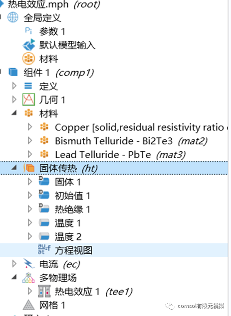 基于comsol的热电效应数值计算的图3