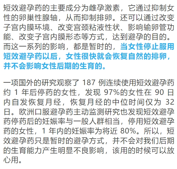 不會導致不孕短效避孕藥是暫時的避孕方式卵巢按摩是傷害不是保養用