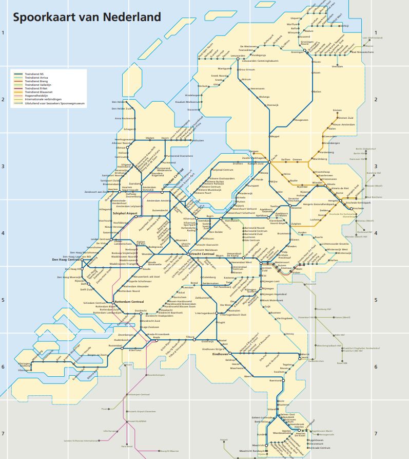 2018荷兰铁路地图