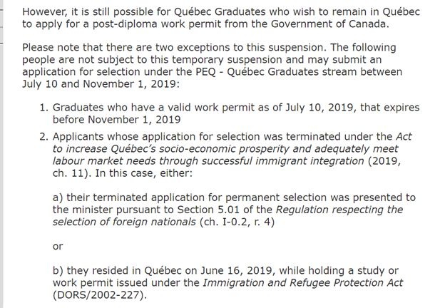 Quebec Suddenly Announced The Suspension Of Peq Application Including Peq Details Ecanadaschool