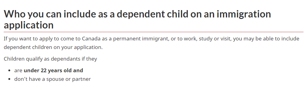 加拿大移民：孩子只需要满足22岁以内就行吗？有没有别的要求？