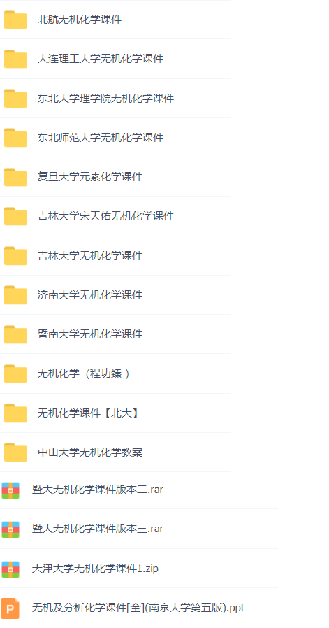 各大高校 无机化学 课件免费领取 化学科讯 微信公众号文章 微小领
