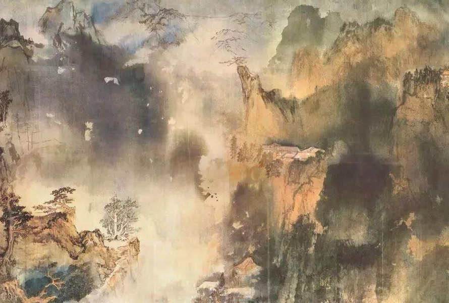 张大千震撼人心的绝笔之作,泼彩山水《庐山图》到底有