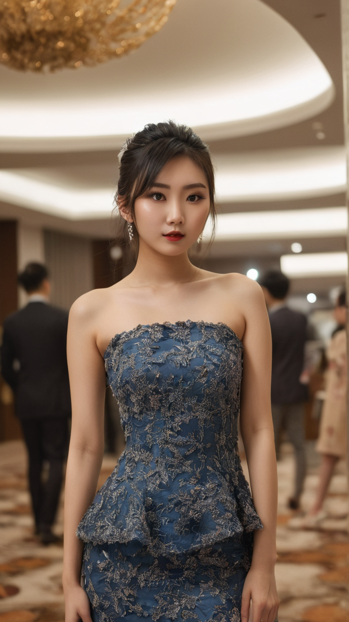 美女写真抓拍年会盛典上的小姐姐