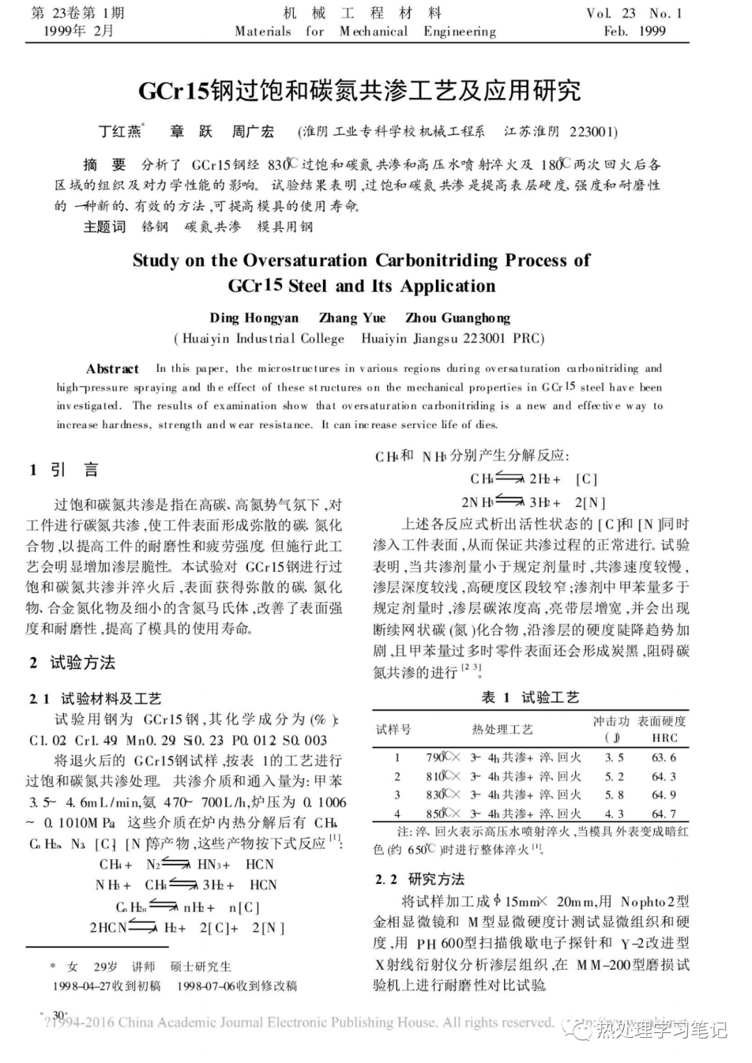 筆記86：GCr15鋼過飽和碳氮共滲工藝的圖1