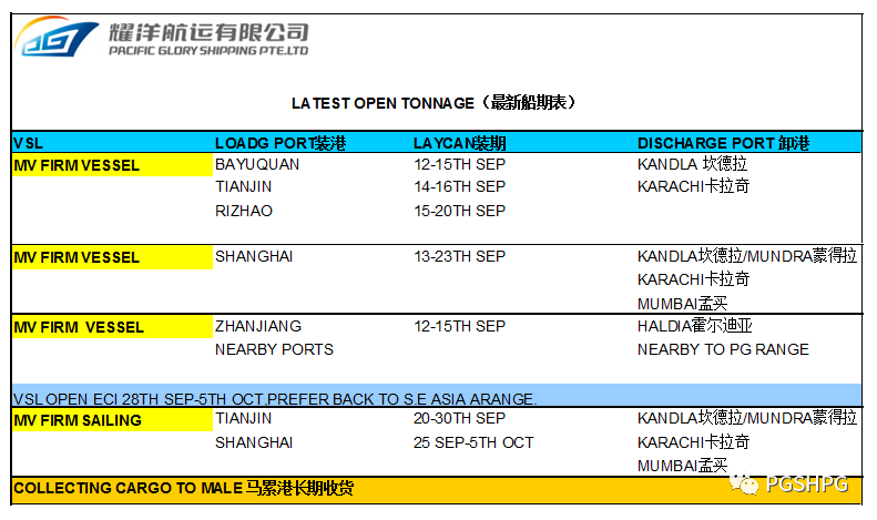 耀洋航运最新船期表2019 09 10 Pgshpg 微信公众号文章阅读 Wemp