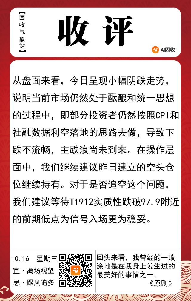 Ai 固收丨1016 国债期货全线小幅收跌 10年期债主力合约跌0 06 Ai固收 微信公众号文章阅读 Wemp