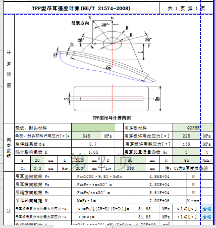 压力容器吊耳强度设计计算、撬座吊耳计算、多类型吊耳计算等参数秒算的图2