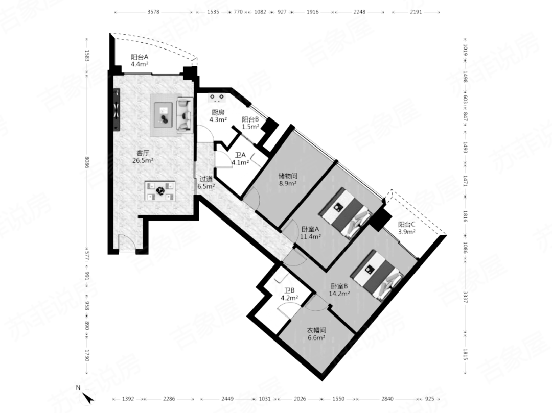 广州天河北二手房，侨林苑，125平，总价980万！