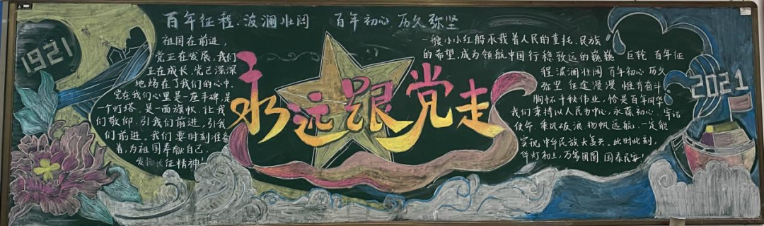广州中学初一学部举办主题为学党史,强信念,跟党走的黑板报评比活动